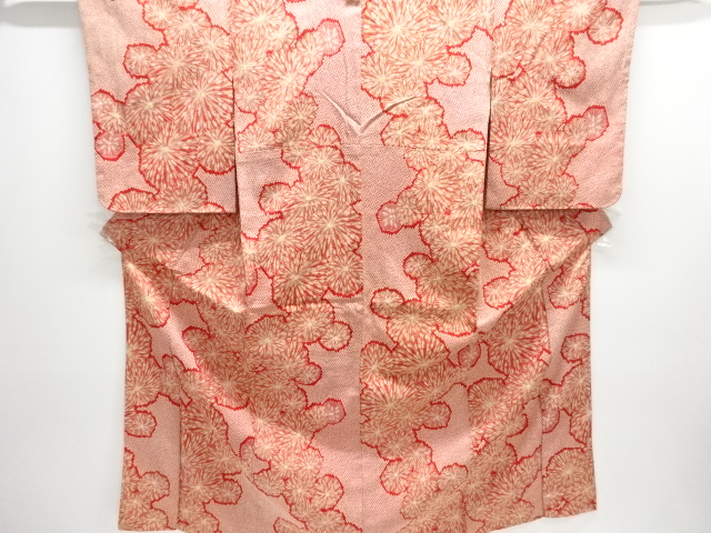 JAPANESE KIMONO / ANTIQUE OMESHI KIMONO / TAISHO ROMAN STYLE / WOVEN KIKU
